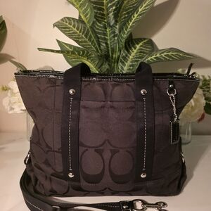 Coach Black Signature Tote Bag
